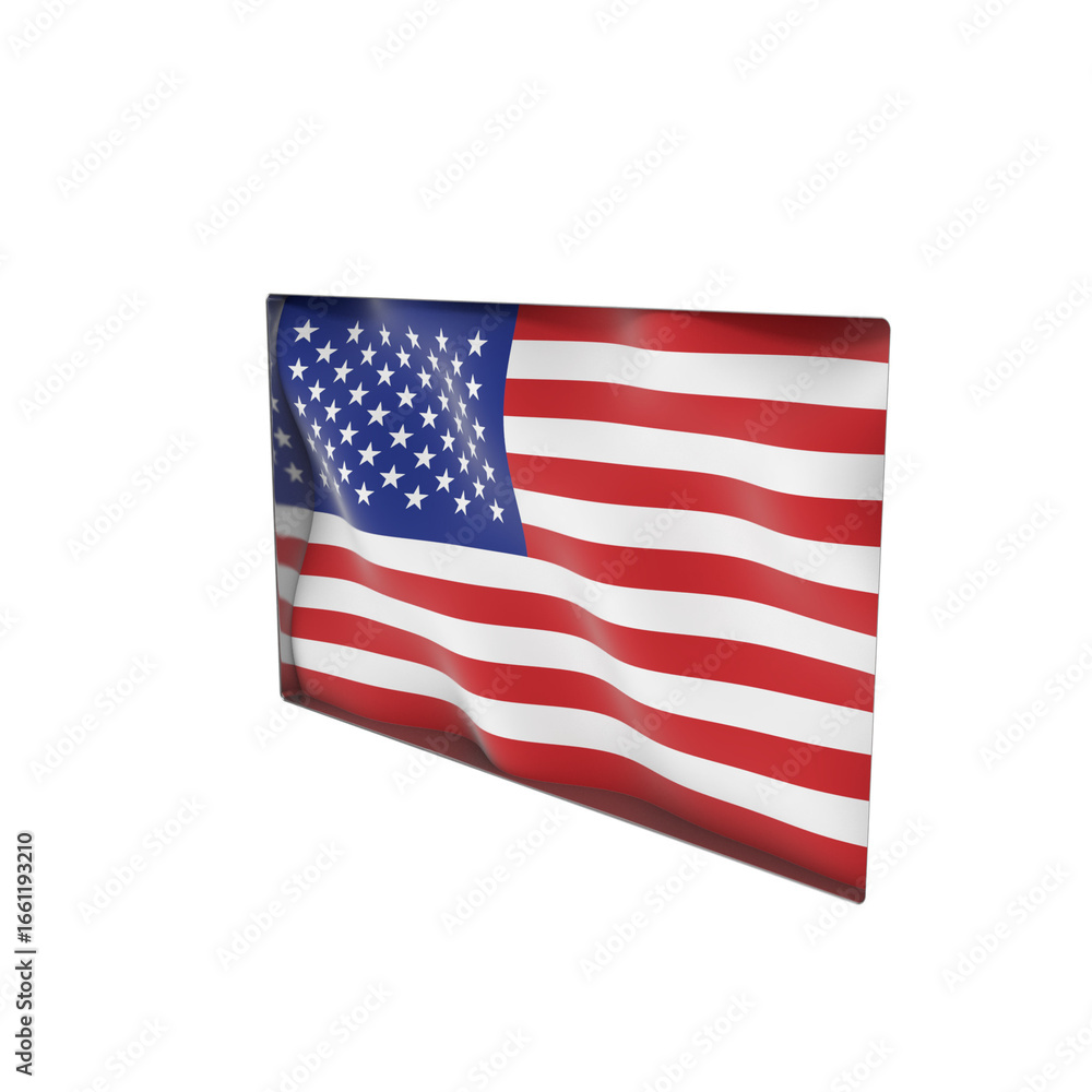 Obraz premium American Flag , 3d Png, Transparent background