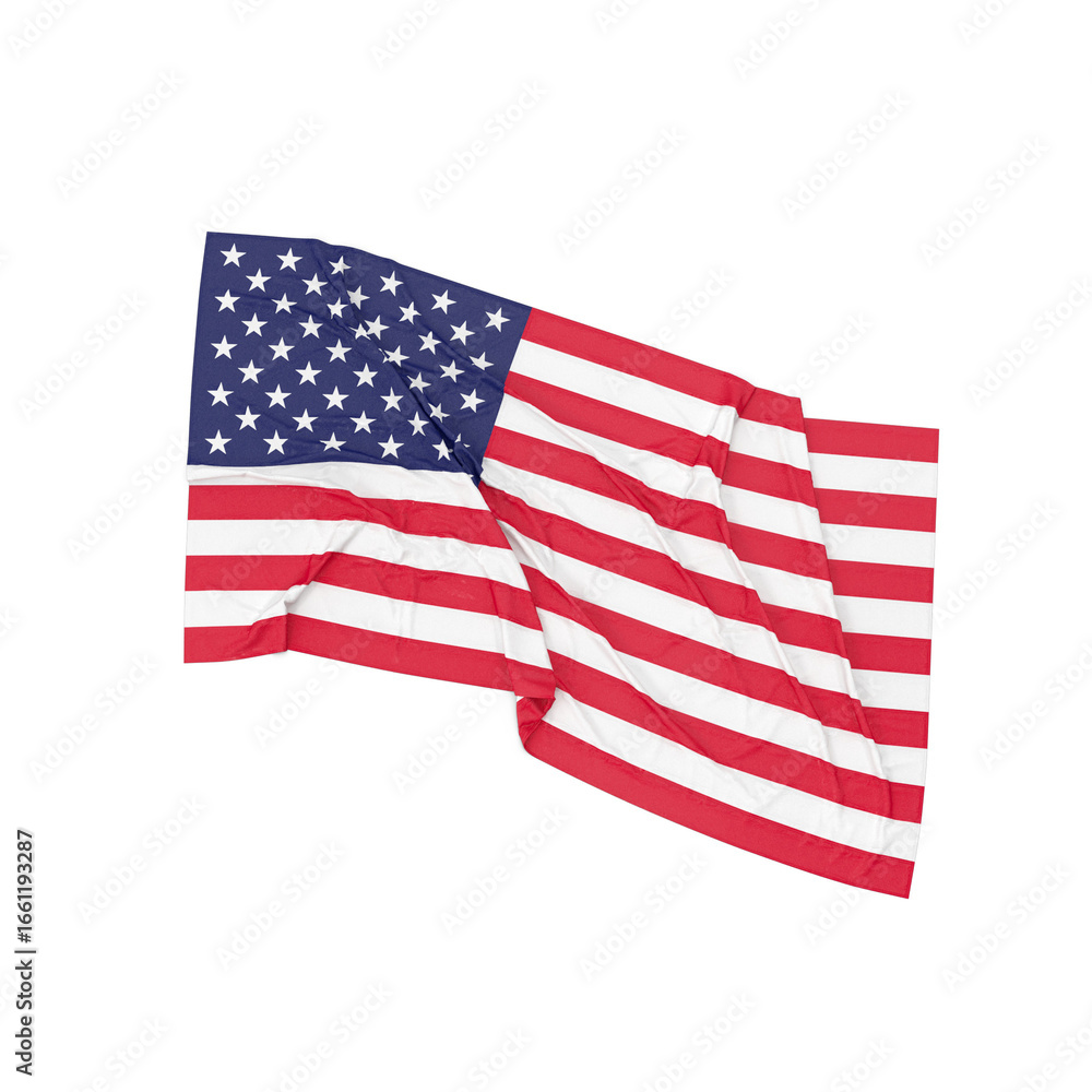 Fototapeta premium American Flag Waving, Patriotic Symbol, USA,3d Png, Transparent background