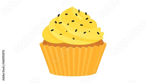Yellow cupcake with black seeds