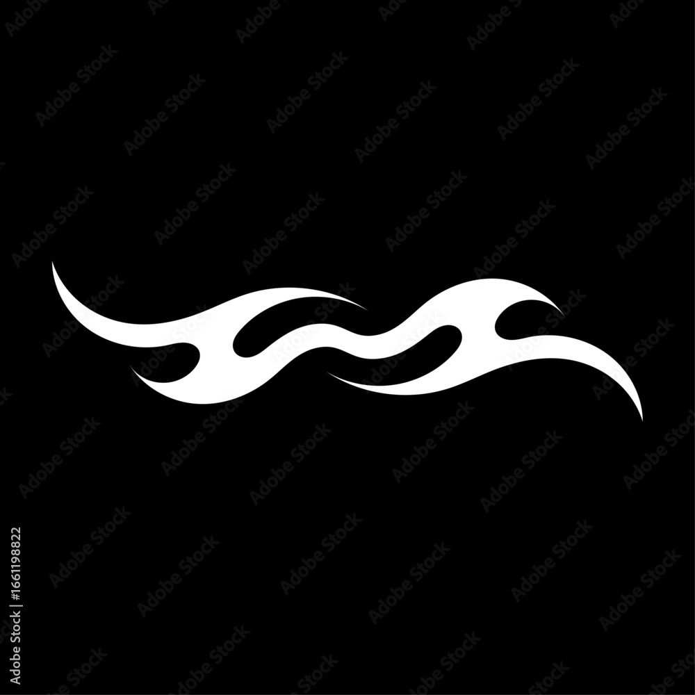 Obraz premium Abstract White form on black background. White geometric shape on black background. Vector.