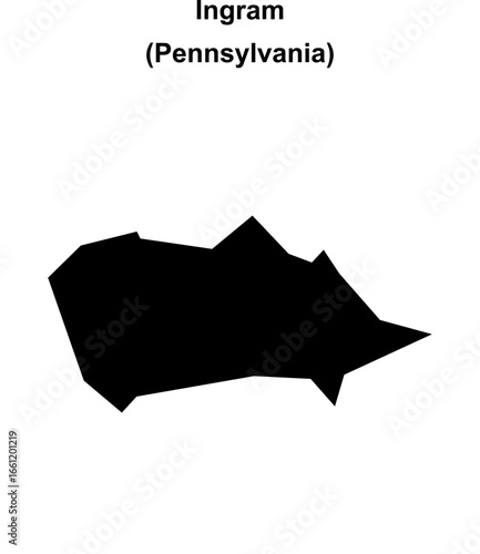 Ingram (Pennsylvania) blank outline map