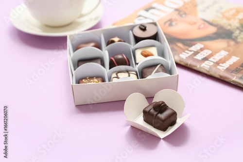 Box with delicious candies ...