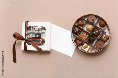 Boxes with tasty chocolate ...