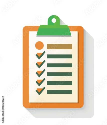 Flat - style completed task list illustration, for office efficiency apps, project management, to - do list recording, workplace planning, teaching check - in scenarios