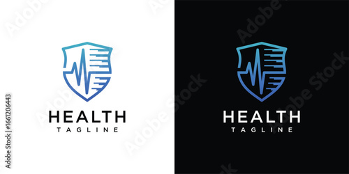 Health Shield logo design template. Health Shield logo design.