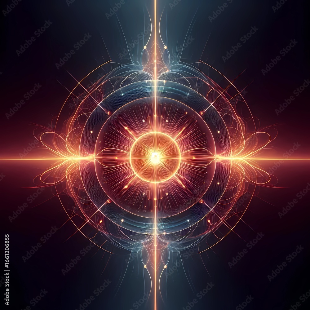 Obraz premium Gradient Futuristic Wallpaper with Glowing Energy Core