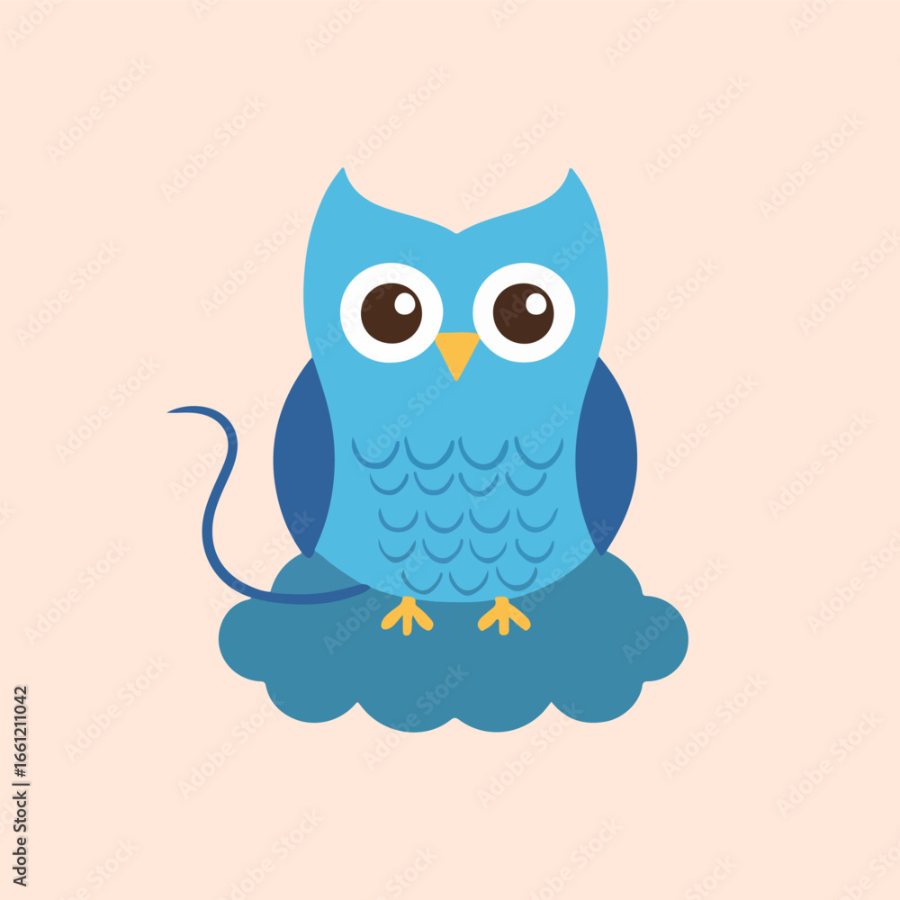 Obraz premium simple animal owl illustration flat vector