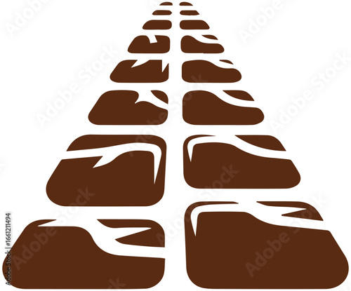 Brown stone path leading forward, a journey or passage concept with rustic texture