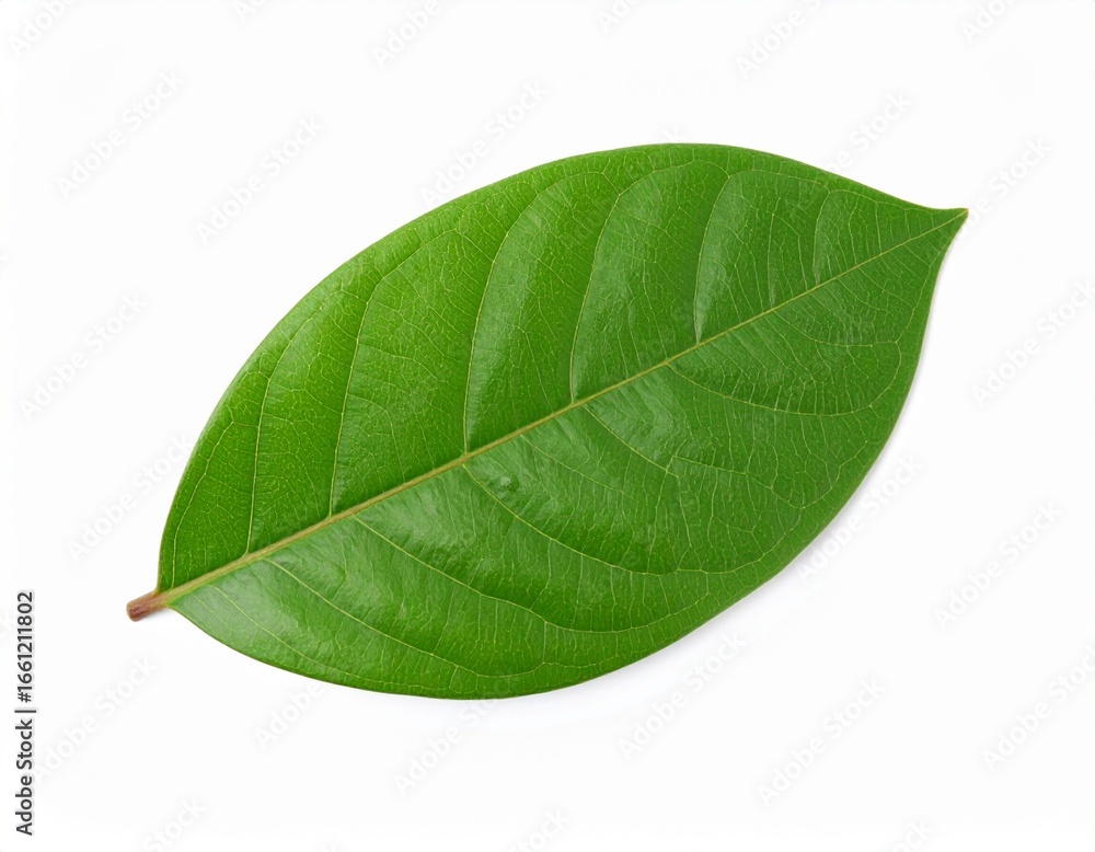Obraz premium High-Resolution Green Leaf Isolated on White Background – Nature, Botany & Eco Concept