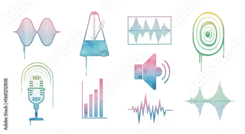 Dynamic watercolor audio elements for music, podcasting, sound design, and creative projects