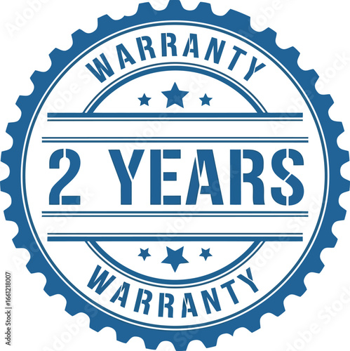Vintage style 2 years warranty seal stamp guarantee seal of approval certified product assurance label vector