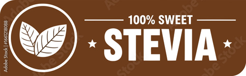 100% sweet stevia natural sweetener product label vector art vector