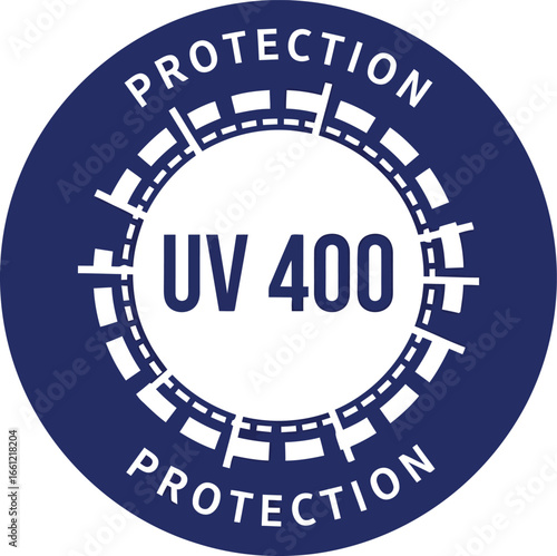 Uv 400 protection symbol for eyewear and optics technology vector