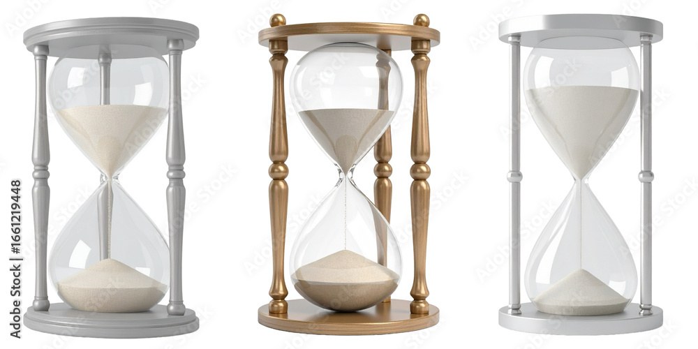 Fototapeta premium Hourglass, Sandglass on transparent background.