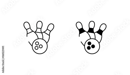 Bowling Miss icon design with white background stock illustration