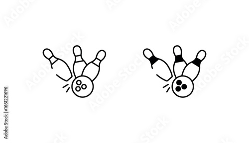 Bowling Strike icon design with white background stock illustration