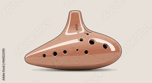 Stylized ocarina vector illustration, a wind instrument illustration