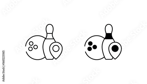 Bowling Location icon design with white background stock illustration