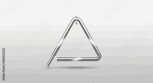 A Shiny Triangle Instrument on a Plain Background for Musical Expression