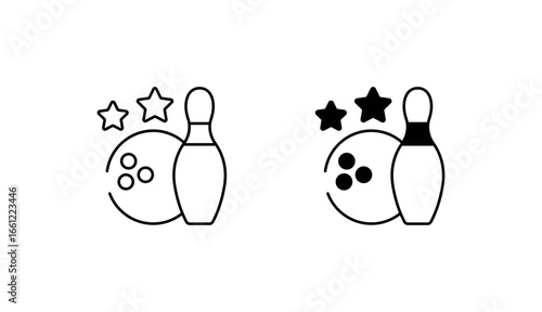 Bowling Rating icon design with white background stock illustration