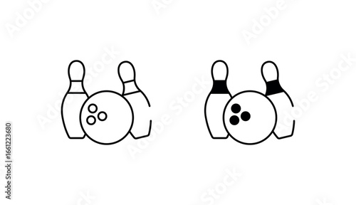 Bowling Ball icon design with white background stock illustration