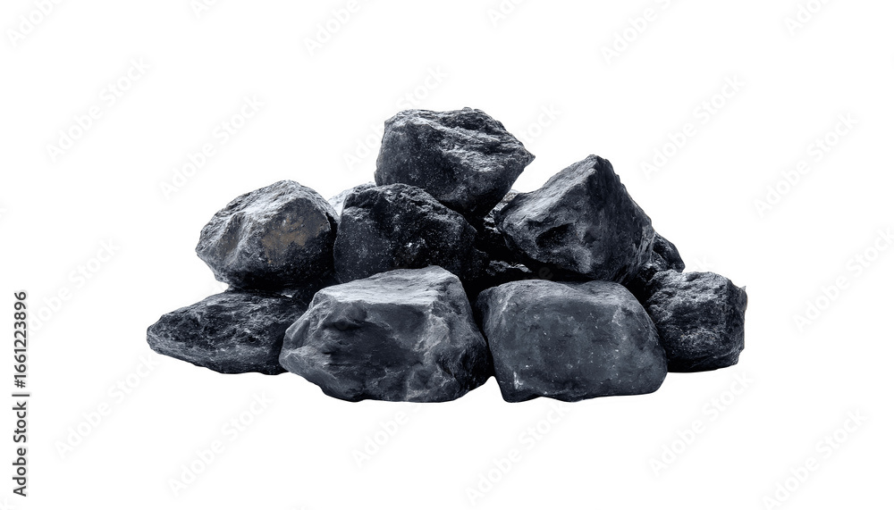Fototapeta premium A group of large black rocks stacked together