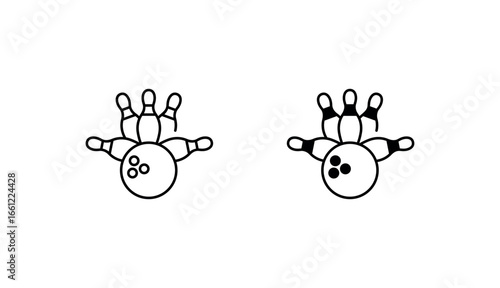 Bowling Strike icon design with white background stock illustration