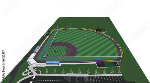 Baseball Softball field flat vector illustration eps 10