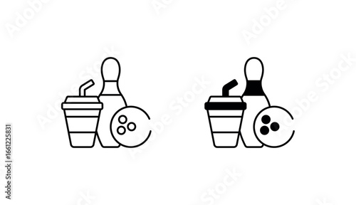 Bowling Drinks icon design with white background stock illustration