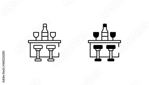 Bar Counter icon design with white background stock illustration