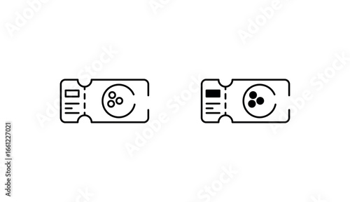 Bowling Ticket icon design with white background stock illustration
