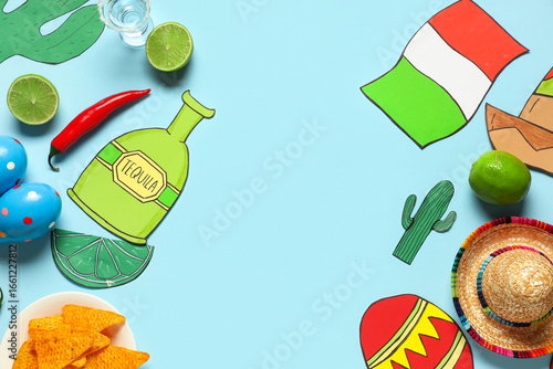 Mexican sombrero with marac...