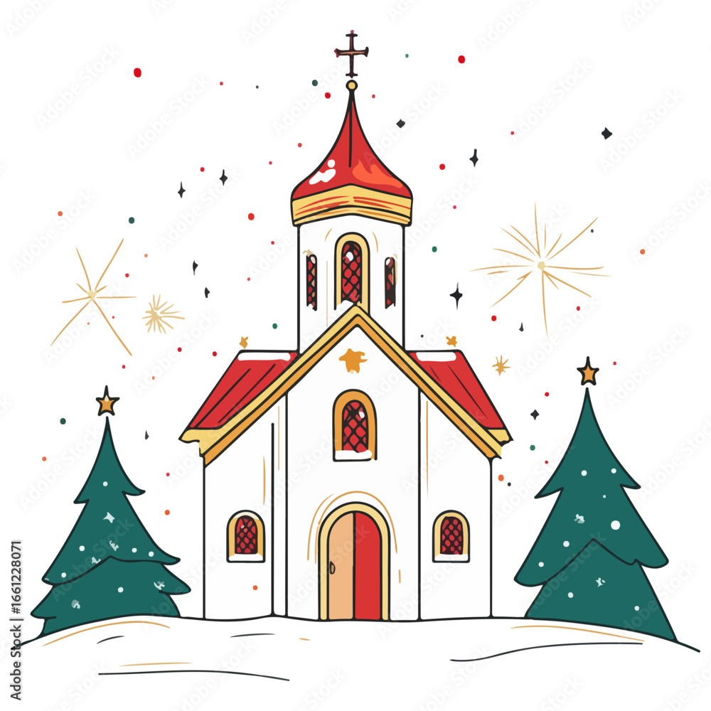 Fototapeta premium mass, christmas, festival, religion, vector, transparent background, church, winter, chapel, culture, faith, people, god, nativity, religious, season, celebration, xmas, december