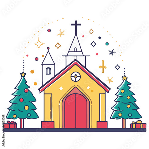 mass, christmas, festival, religion, vector, transparent background, church, winter, chapel, culture, faith, people, god, nativity, religious, season, celebration, xmas, december