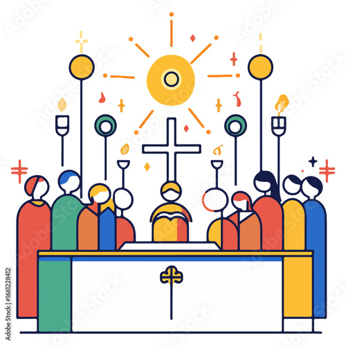 mass, christmas, festival, religion, vector, transparent background, church, winter, chapel, culture, faith, people, god, nativity, religious, season, celebration, xmas, december