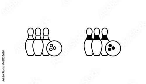Bowling Ball Clean icon design with white background stock illustration