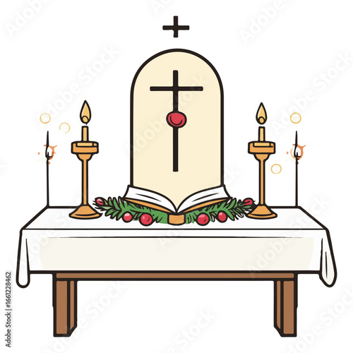 mass, christmas, festival, religion, vector, transparent background, church, winter, chapel, culture, faith, people, god, nativity, religious, season, celebration, xmas, december