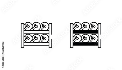 Bowling Ball Rack icon design with white background stock illustration