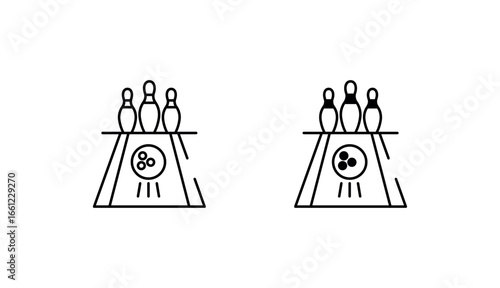 Bowling Lane icon design with white background stock illustration