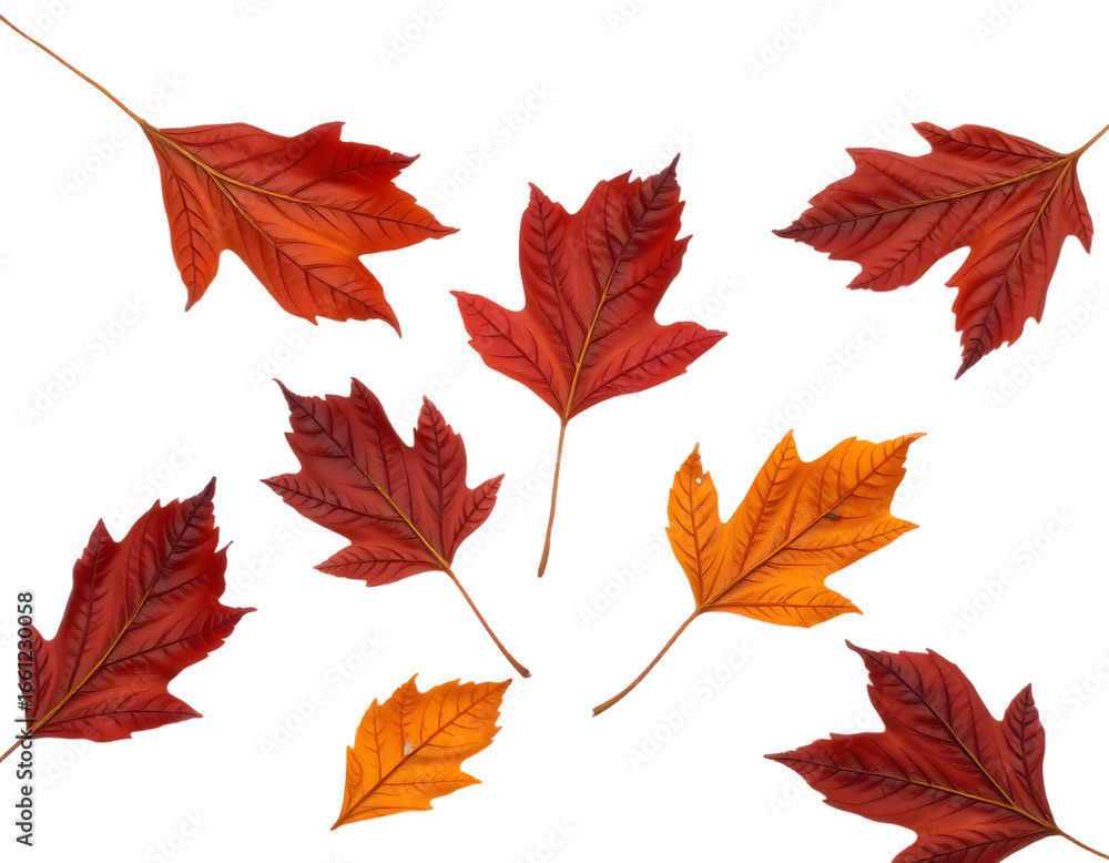 Fototapeta premium Autumn leaves on black background
