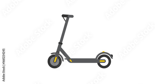 Modern Gray Electric Scooter with Yellow Accents Illustration.