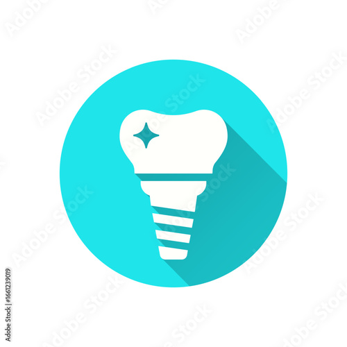 Implant flat icon with long shadow for graphic and web design.