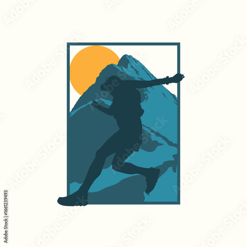 ultra Trail run logo vector
