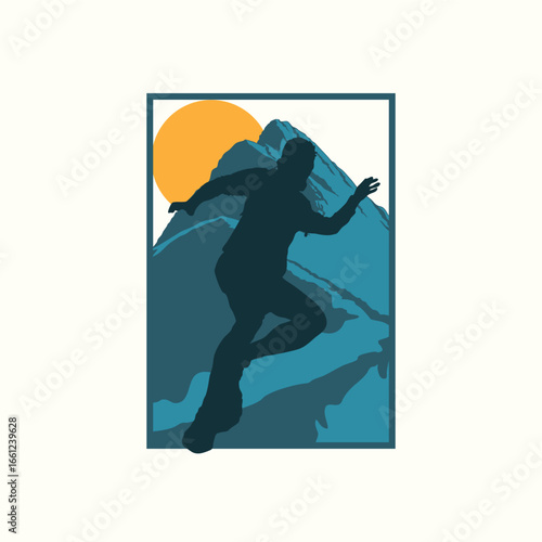 ultra Trail run logo vector