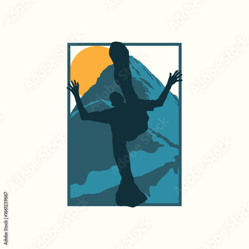 ultra Trail run logo vector