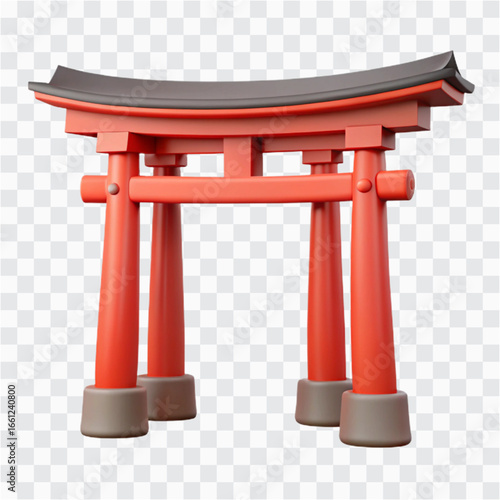 3D Torii Gate Icon | Japanese Culture, Shrine Entrance & Traditional Symbol
