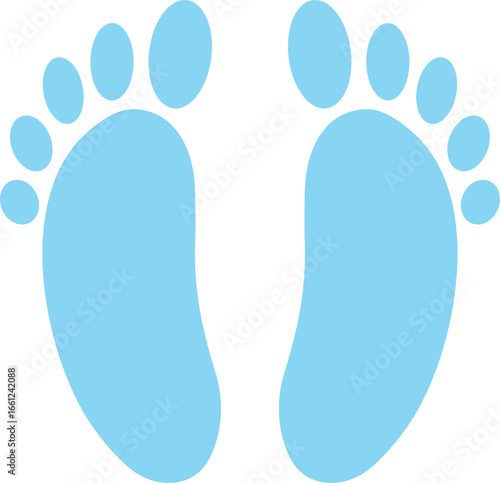 "Cute Blue Baby Footprints Representing New Life and Innocence"