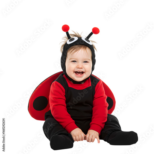 Ladybug Costume: Baby in Red and Black Insect Outfit, Infant Photography, Child's Clothing, Cute Toddler