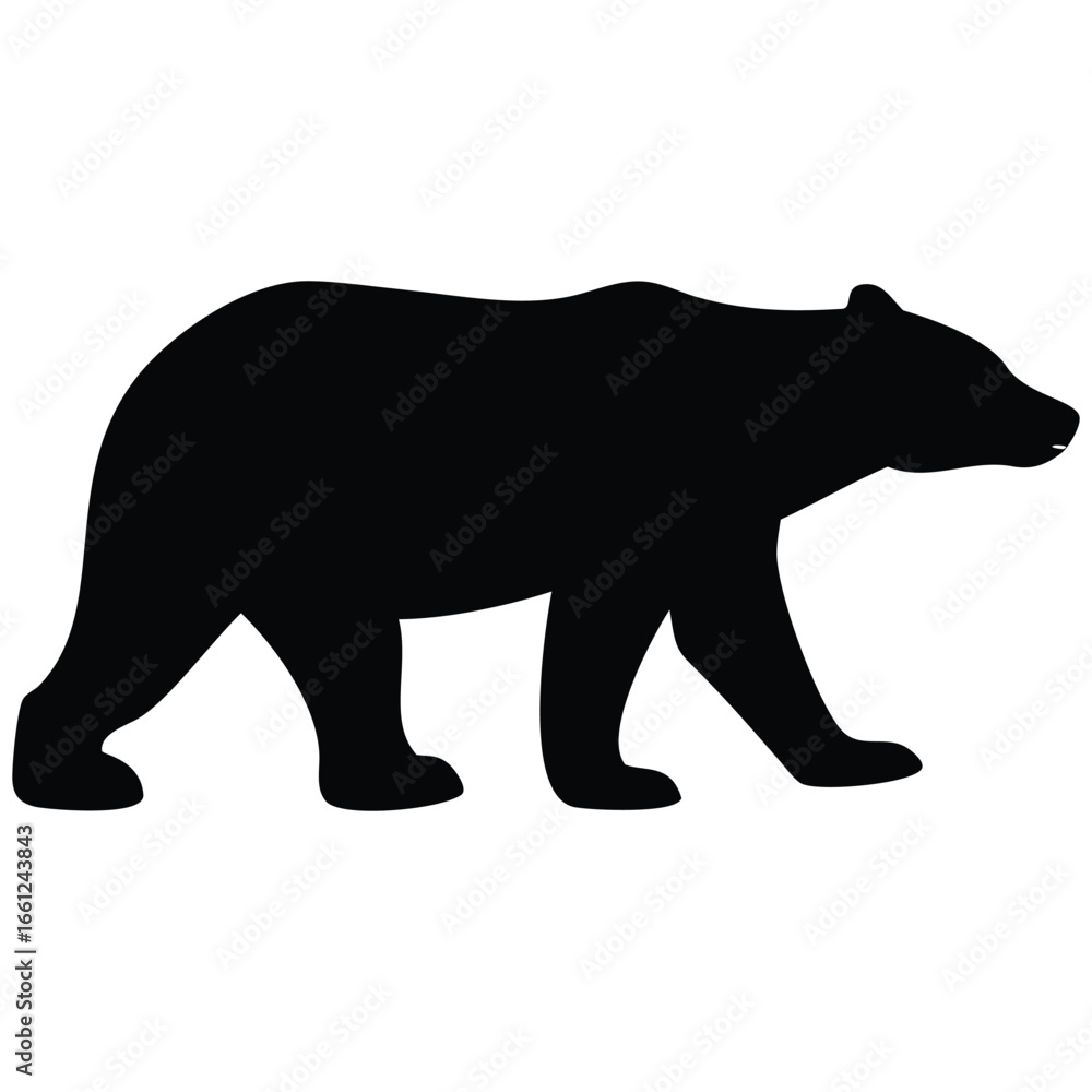 Fototapeta premium Bear silhouette vector illustration.