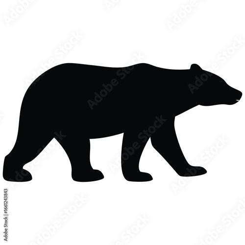Bear silhouette vector illustration.